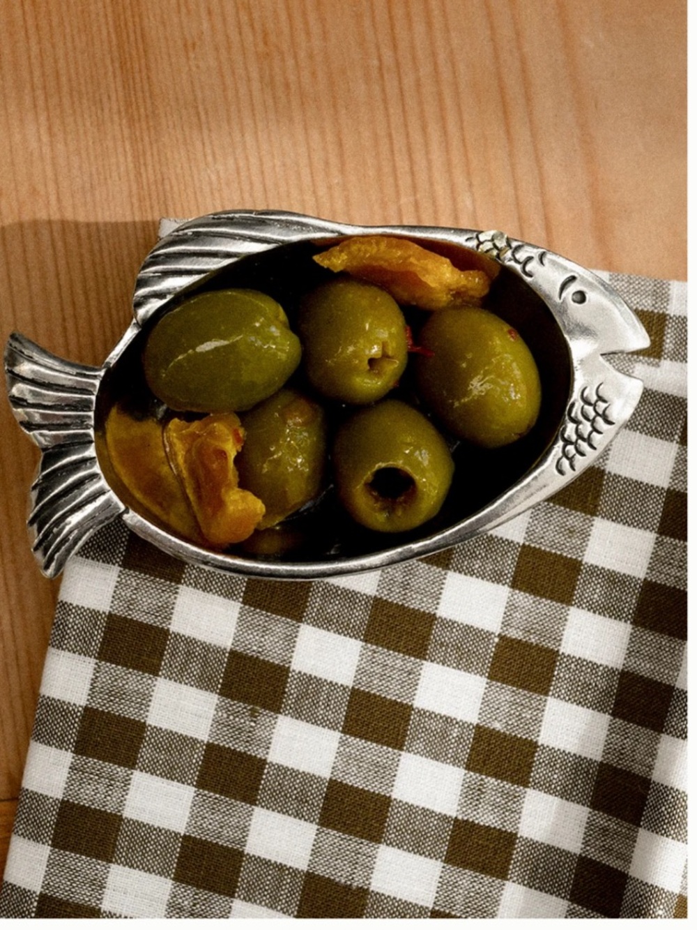 LEIF Pewter olive dish, fish shaped